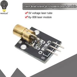 1/3/5PCS Smart Electronics New KY-008 3pin 650nm Red Laser Transmitter Dot Diode Copper Head Module for Arduino AVR PIC DIY