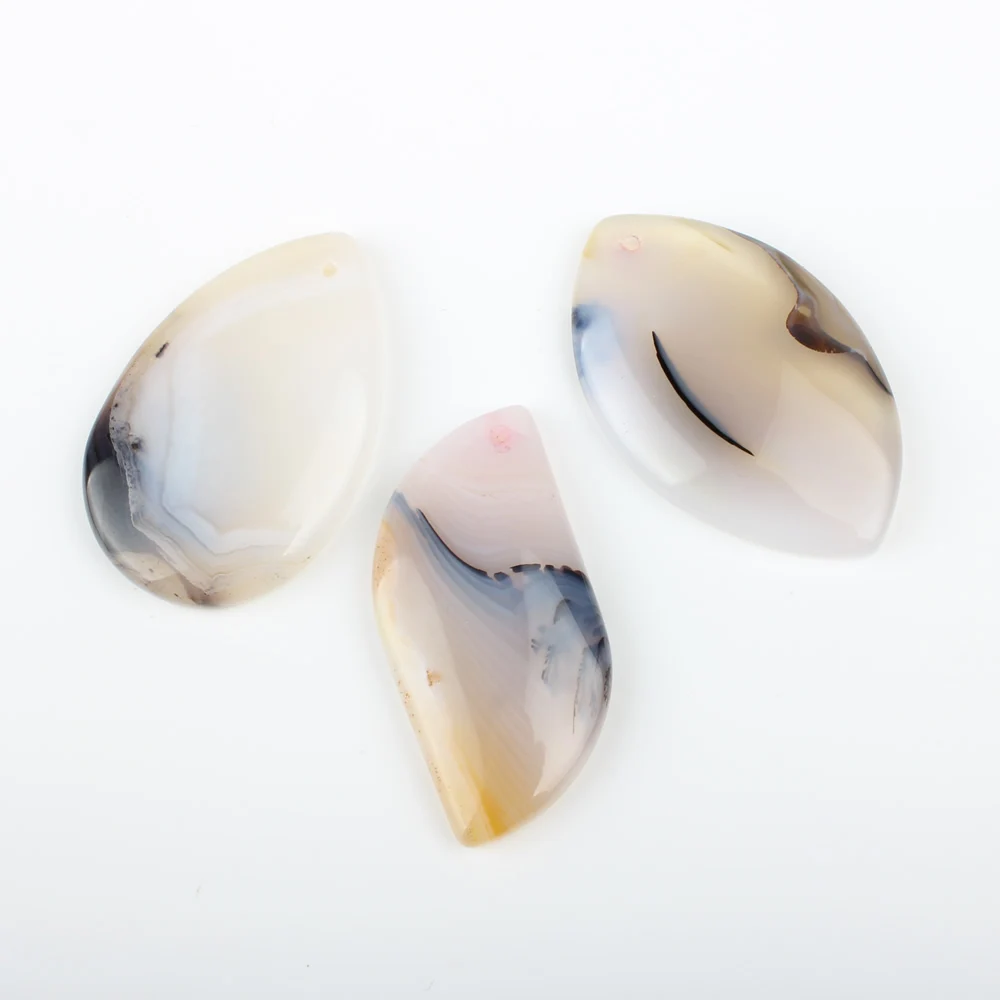 5pcs / Bag Natural Stone 23 * 45 * 7mm-40 * 37 * 6mm Heart Pendant Jewelry Making DIY Necklace Bracelet Jewelry Accessory