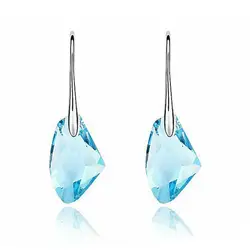 Boho Elegant Women Silver Color Blue Crystal Drop Hook Dangle Earrings party Jewelry Gifts Irregular shape Pendientes Earring