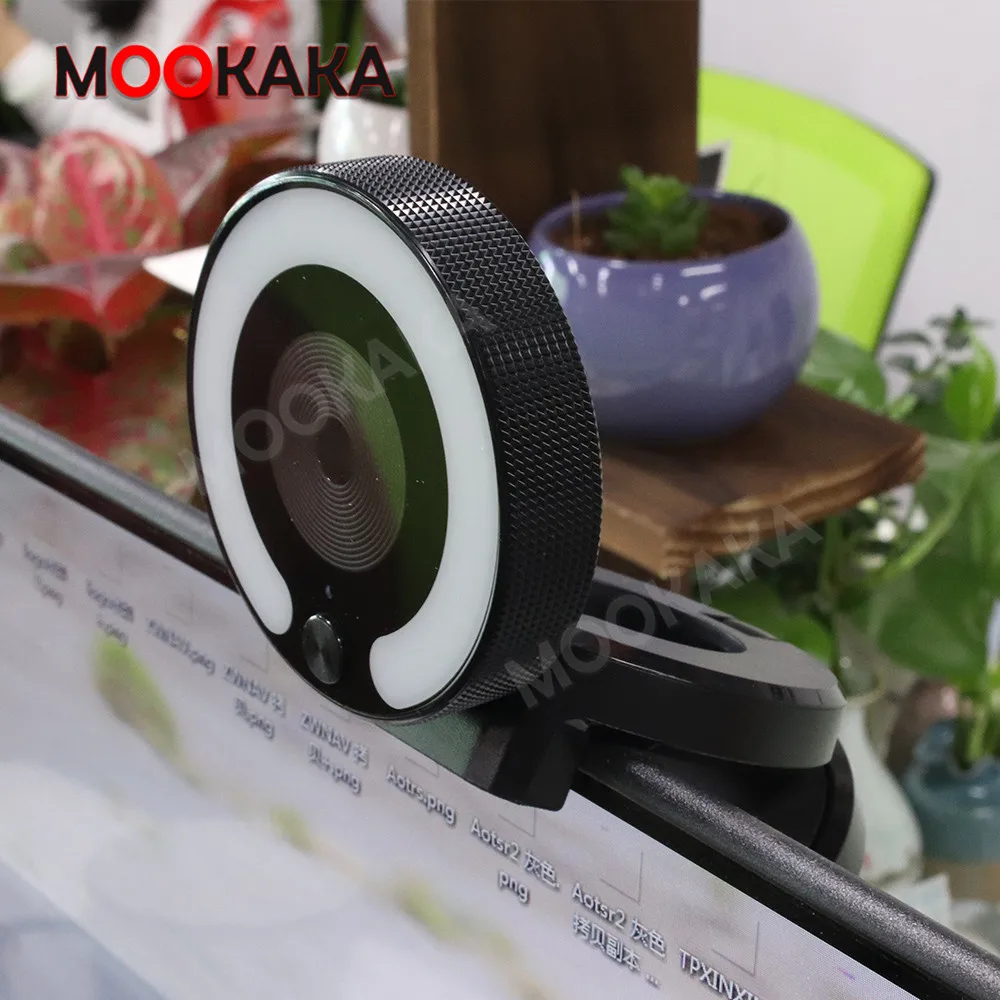 Autofocus Webcam 1080P 4K HD Web Camera for PC Laptop Computer Ring Light Web CamLight for Live Broadcast Video Conference Work