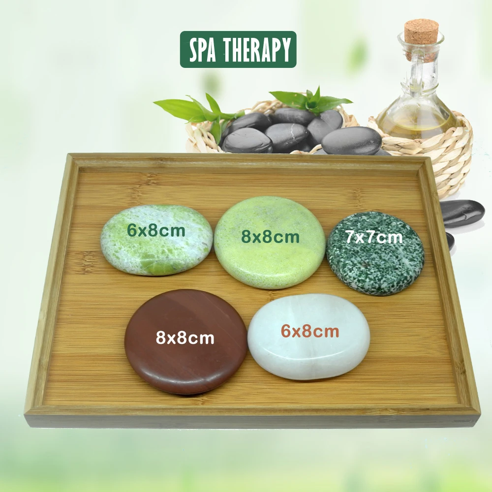 Tontin hot Stone Massage Relieve Stress Back Pain Health Care colorful Stones for Healthcare spa rock bian stone jade green