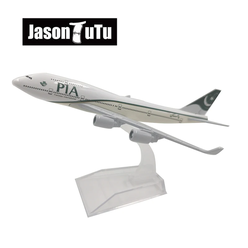 

JASON TUTU 16cm PIA Boeing 747 Airplane Model Plane Model Aircraft Diecast Metal 1/400 Scale Planes Pakistan Airlines B747