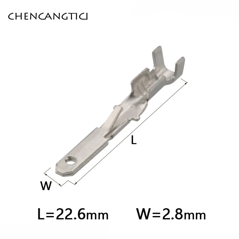 20 Pcs H62 Brass Tinned 2.8 mm Splice Terminal Automotive Connector Pins Male Crimp Terminal DJ614A-2.8×0.8A