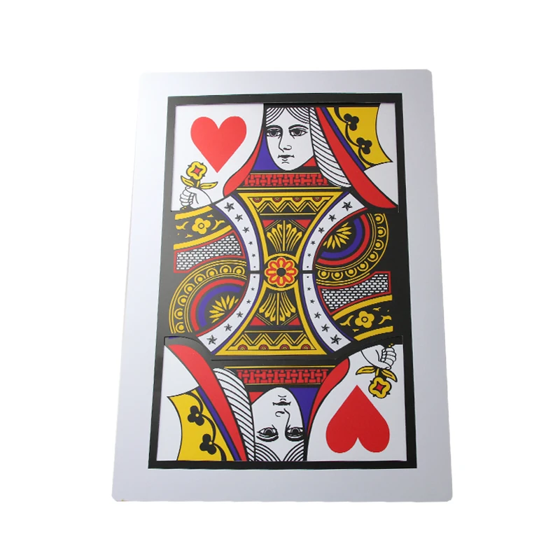 1 Pcs Find The Queen Jumbo Cards (30*45cm) Three Card Monte Red Back Magic Trick Stage Magic  Classic Gimmick