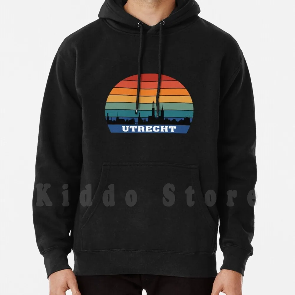 Utrecht Skyline Silhouette Souvenir Netherlands Flag Hoodies Long Sleeve Utrecht Utrecht Skyline Utrecht