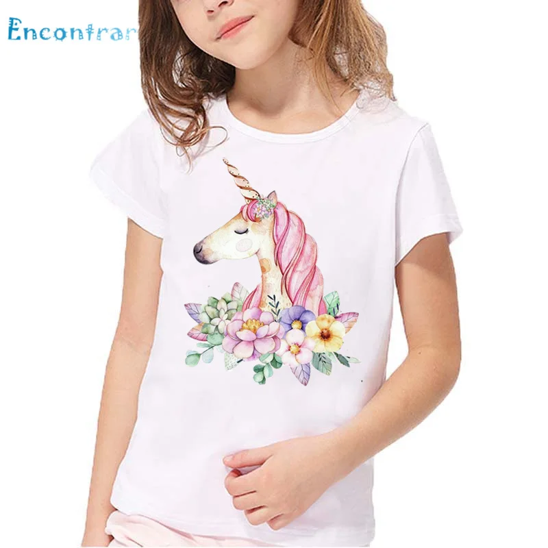 

Kids Harajuku Dabbing Unicorn Print T shirt Children Summer White Tops Boys and Girls Cartoon Funny T-shirt,oHKP5189