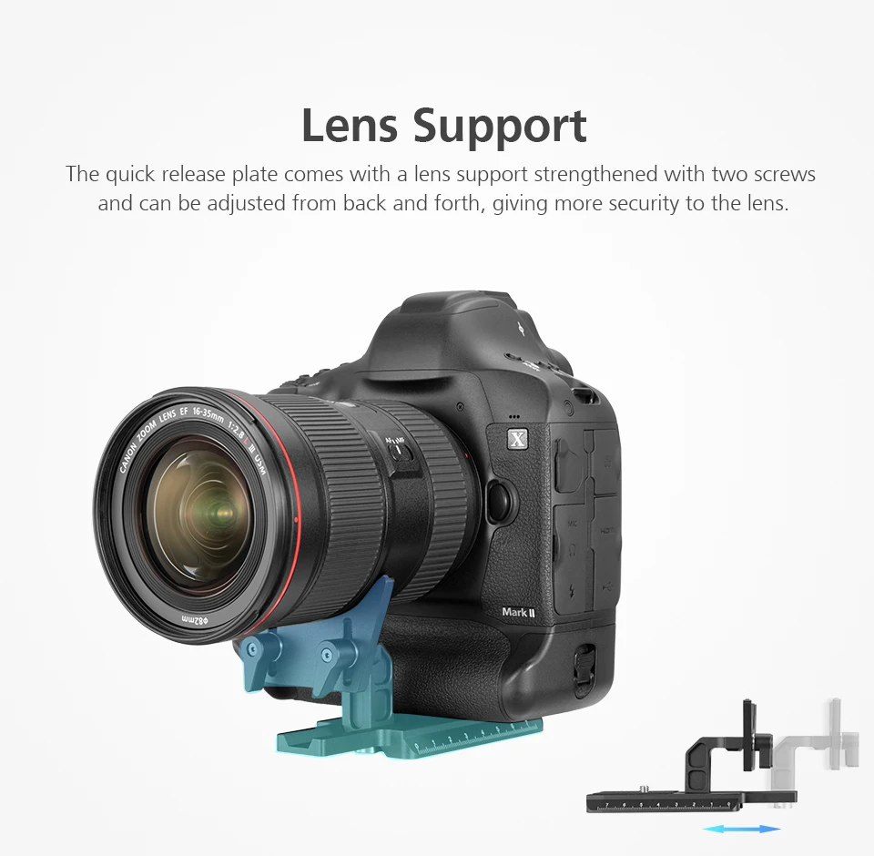 Zhiyun-لوحة بديلة سريعة لملحقات المختبرات Crane 3 ، لكانون 1DX و 1DX Mark 2 ، مع نظام قياسي عالمي مزدوج قابل للتعديل