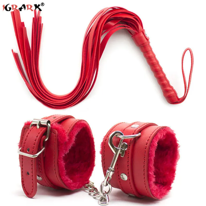 Erotic Sex Toys For Women Men Couples Adults Games Products BDSM Bondage Restraint Set Fetish Handcuffs Leather Whip Spanking