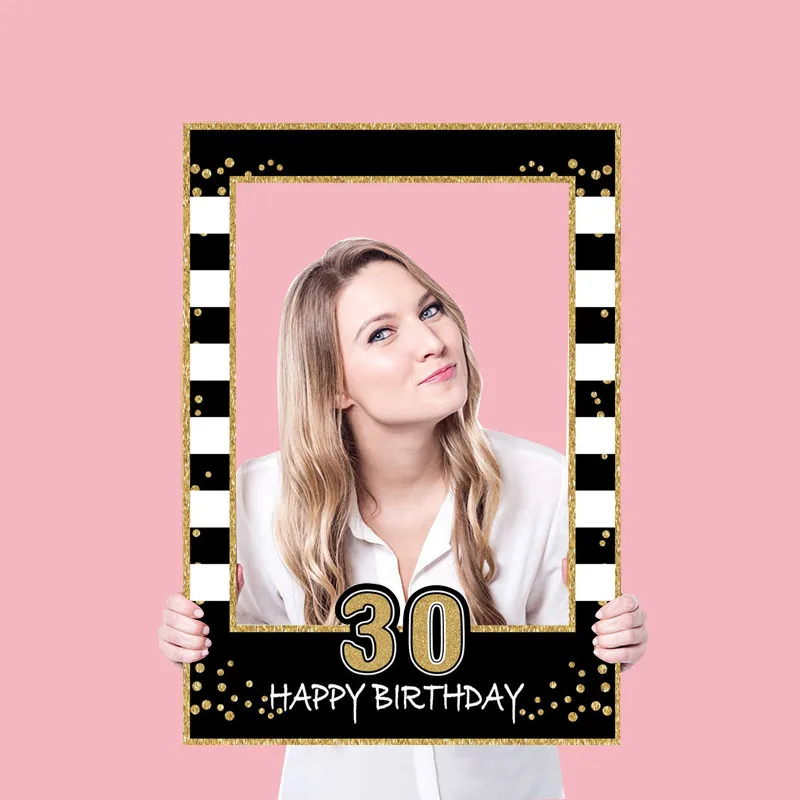 30 40 50 60 Birthday Photo Booth Props Frame Adult Birthday Party Decor Men Women 30th 40th 50th 60th PhotoBooth Props Supplies