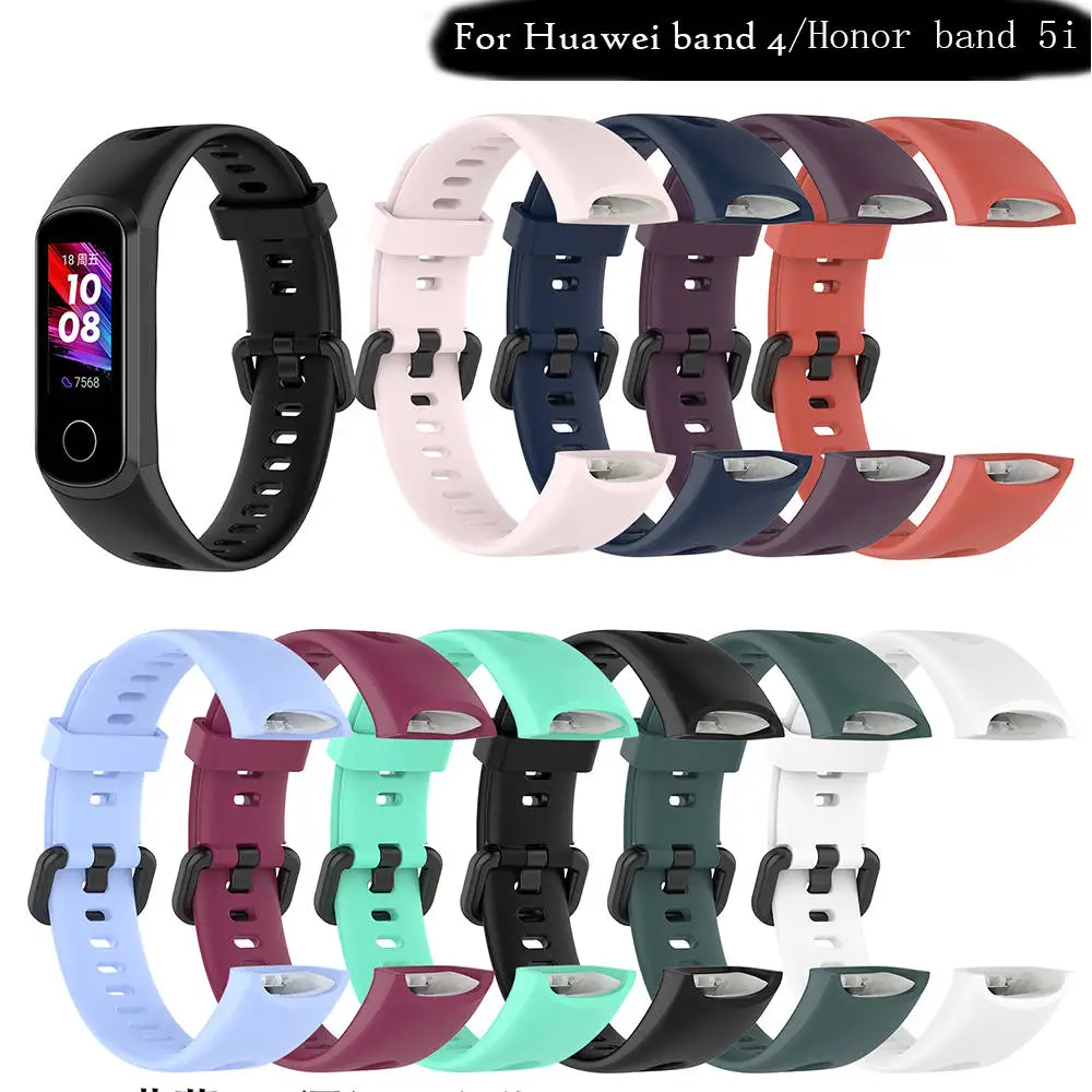 Sport Silicone Watchband Strap For Huawei band 4 Smart Wristband For Huawei Honor Band 5i Replacement Original Strap Bracelet