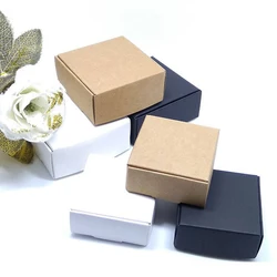 HOMEGRACE 50pcs Multi Size Square Kraft Packaging Box Wedding Party Favor Supplies Handmade Soap Chocolate Candy Storage Carton