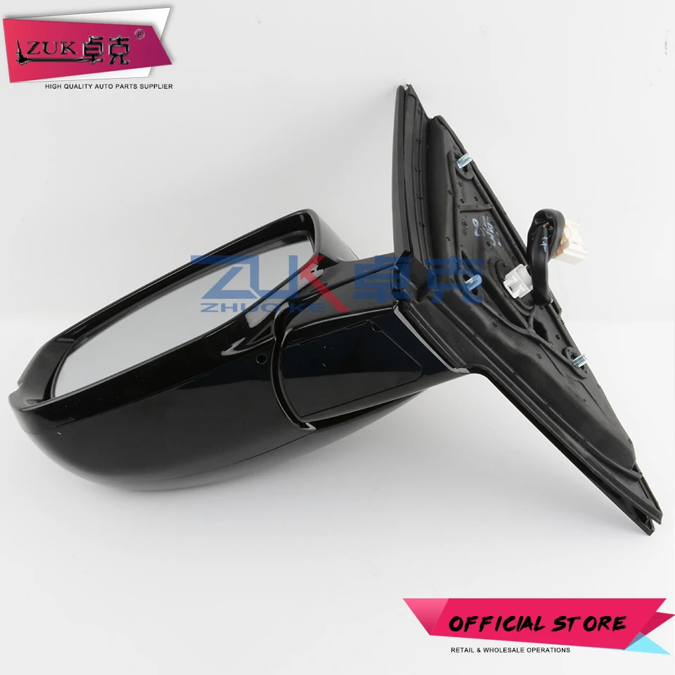 ZUK 2PCS/lot Rearview Side Mirror Assy For HONDA ACCORD 2014 2015 2016 2017 8-PINS With Heated LED Lamp Auto Folding Functions