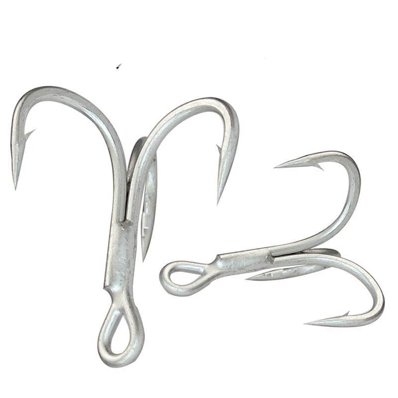 Treble Hooks White Sharppened Fishing Treble Hooks High Carbon Steel Hit Big Fish Anchor Bait Lure Pesca Tackle Tools Bass Peche