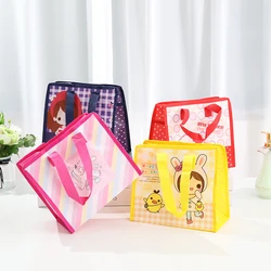 Waterproof Reusable Cartoons Shopping Bag Women's Eco Friendly Flower Shopper Handbag Lunch Tote Shoulder Pouch
