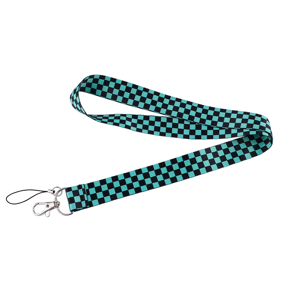 Flyingbee-チェック柄の吊りロープストラップ、バッジッドストラップ、携帯電話ロープ、ネックストラップ、キーアクセサリー、x2208