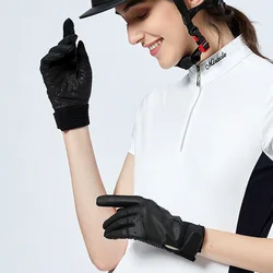 Gants d'équitation coordonnants en gel de pton pour adultes, respirants, professionnels, équestres, chevalier d'entraînement, été