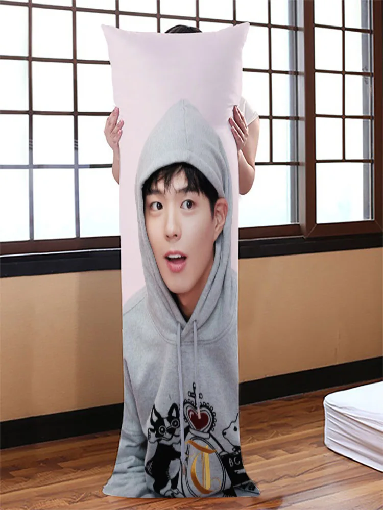 Custom Park Bo Gum Pillowcase Printed Satin Fabric Pillow Cover Rectangular Zipper Kawaii Body Cover Dropshipping