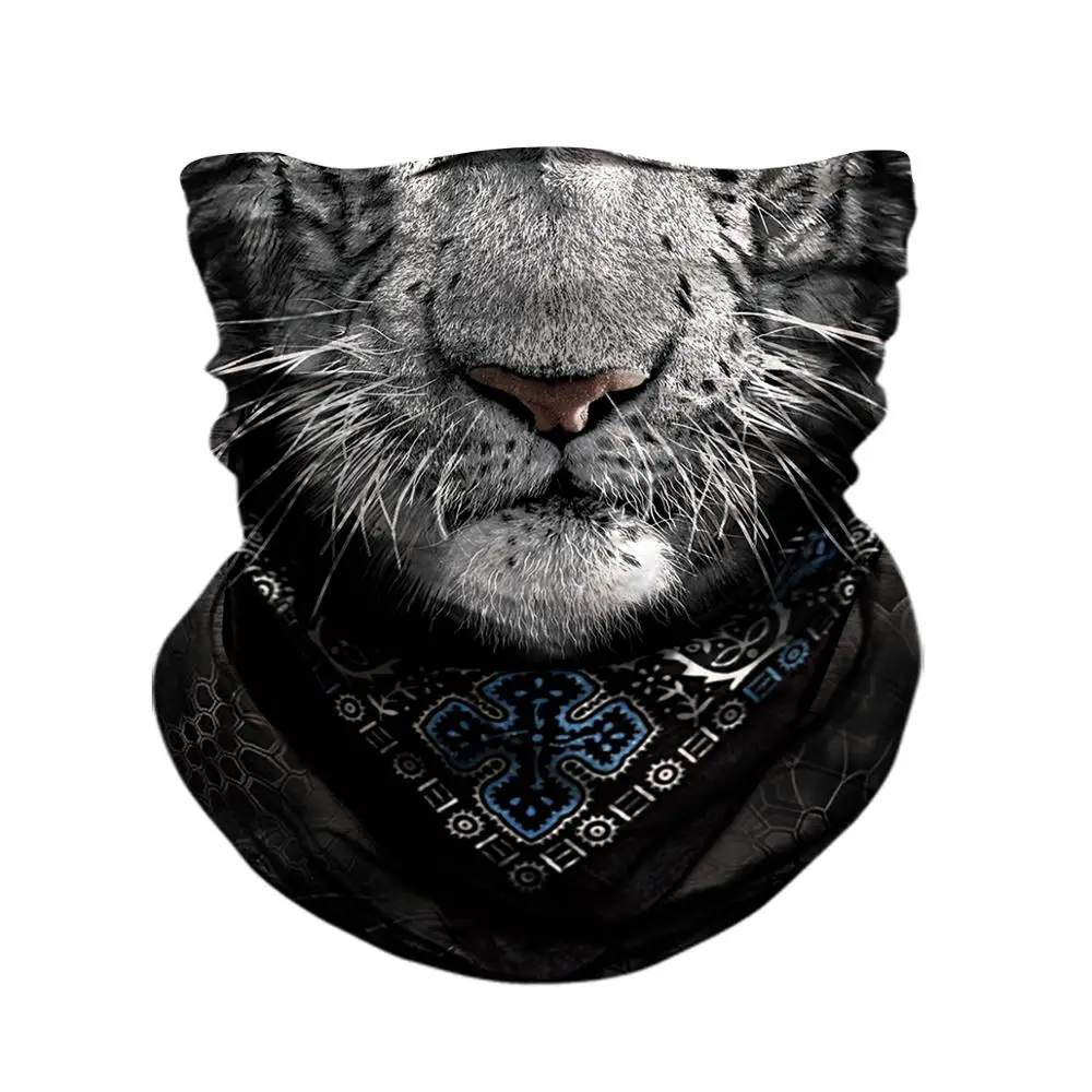 

3D Magic Animal Balaclava Face Shield Motorcycle Moto Neck Scarf Bandana Biker Head Mask Silk Sun Masks Men Girls Headband