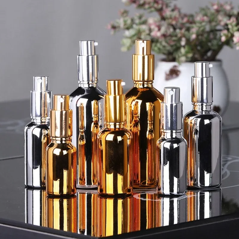 Perfume Bottle Spray Bottle High Quality Empty Refillable Pump Bottle 10ml-100ml Gold Silver Small Deodorant Container Travel