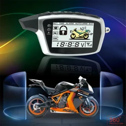 BANVIE Two Way Anti-theft Motorcycle Security Alarm System With 2  LCD Transmitters Remote Engine Start