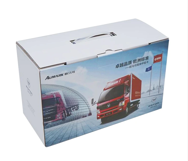 1:24 Original Diecast Foton Aumark Light Truck Model, Scale Container Van Alloy Truck Model with Small Gift