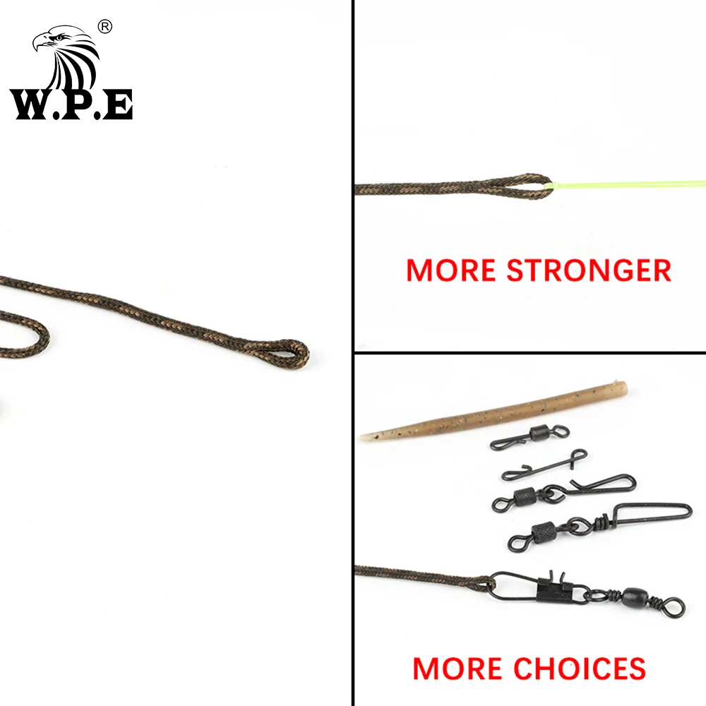 W.P.E European carp fishing tackle hair 1 set	handmade fishing accessories 40g-80g Leader Core Line For fishing Group рыбалка
