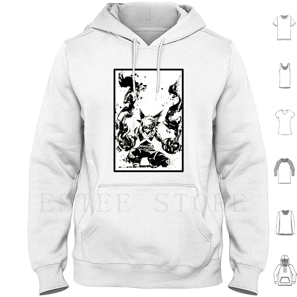 Katsuki Bakugou Ink Splatter Hoodies Long Sleeve Katsuki Bakugou Bakugo King Explosion Murder Explosion Ink