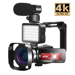 4K HD Video Camera 64MP YouTube Live Streaming Vlog Camcorder 16X Digital Zoom WIFI Webcam Night Vision Recording Camera