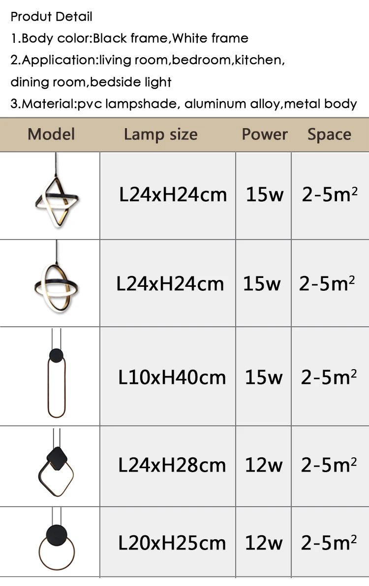 Nowoczesny wisiorek Led Light czarno-biała kreatywna lampa wisząca z żyrandolem do jadalni kuchnia lampka nocna sypialnia lampa wisząca