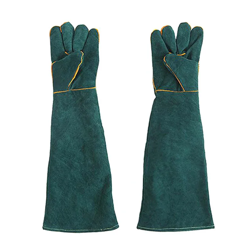 

1pair Cowhide Welding Gloves Long Heat Resistant Gloves Safety Protective Leather Working Gloves 45/60 cm Labor Gloves