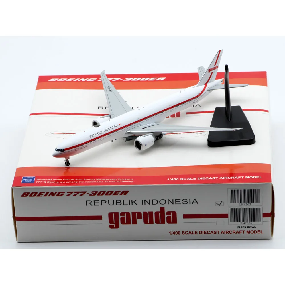 

1:400 Alloy Collectible Plane JC Wings LH4202 Republik Indonesia Garuda Airlines Boeing 777-300ER Diecast Aircraft Model PK-GIG