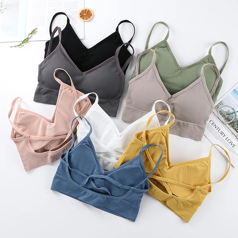 Women Tank Crop Tops Seamless Underwear Beauty Back Sports Lingerie Padded Cropped Female Crop Tops Sexy Camisole Femme