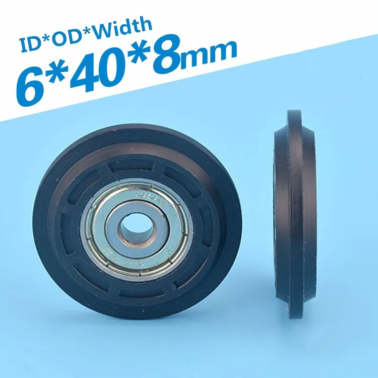 5pcs 6x40x8mm delrin POM Y-shaped pulley wheel bearing roller V track guide groove roller wheel POM 608 bearing wheel