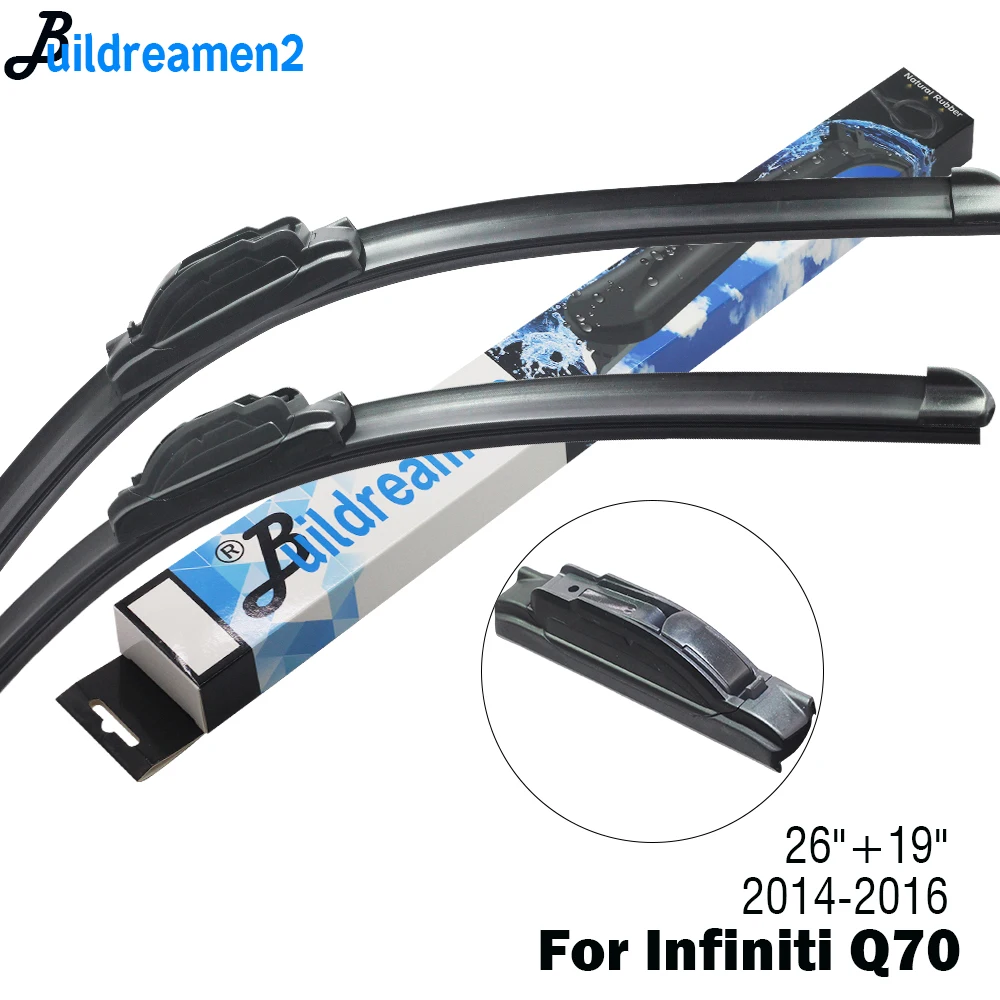 

Buildreamen2 Car Accessories Wiper Blade Front Windscreen Rubber Wiper For Infiniti Q70 Fit J Hook Arms 2014 2015 2016