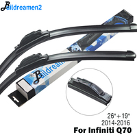 Buildreamen2 Car Accessories Wiper Blade Front Windscreen Rubber Wiper For Infiniti Q70 Fit J Hook Arms 2014 2015 2016