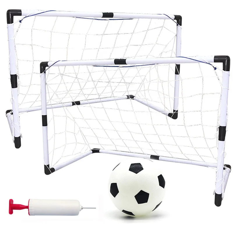 DIY Soccer Goals for Children Sports Training Practice Scrimmage Game Portable Detachable Football Gate White with Soccer Ball