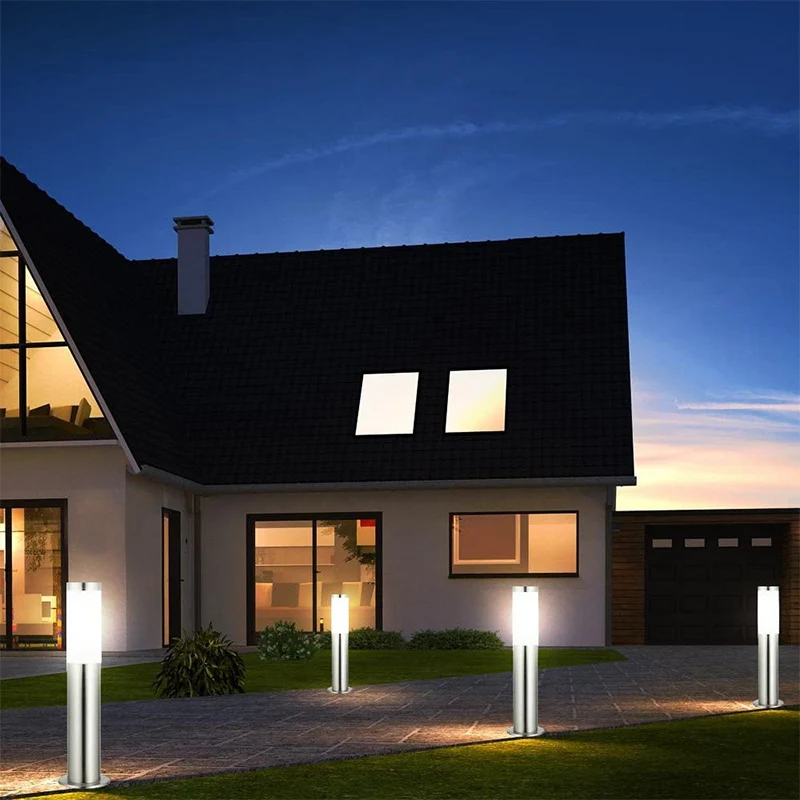 Outdoor Garden Floor Light EU Socket 3680W Energy Column E27 Base Yard Lamp Lawn Lamp For Garden Décor Mower Electrical Outlet