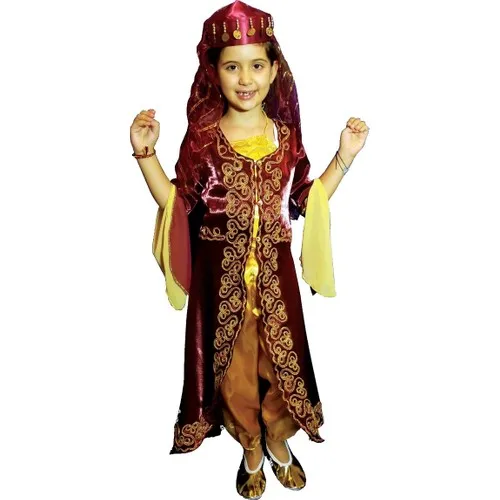 Cute Satin Kids Moroccan Kaftan Muslim Evening Dresses Custom Made Gold Embroidery Dubai Arabic Girl Special Occasion Gowns