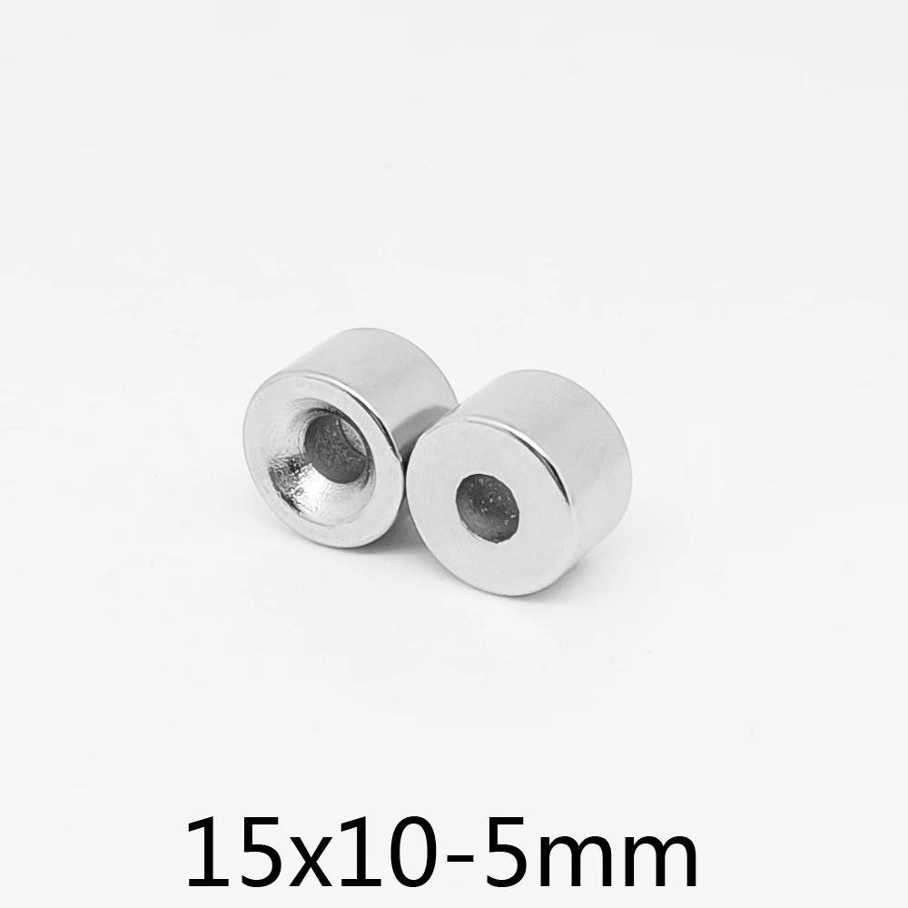 2/5/10/15/20/30PCS 15x10-5 mm Thick Round Countersunk Neodymium Magnet 15x10 mm Hole 5mm Strong Permanent Magnets Disc 15*10-5