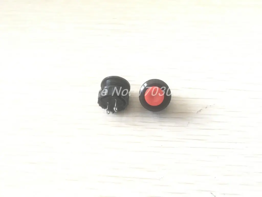 10 x 2 Pin SPST OFF-(ON) N/O Red Cap Momentary Push Button Switch 1A 230V AC