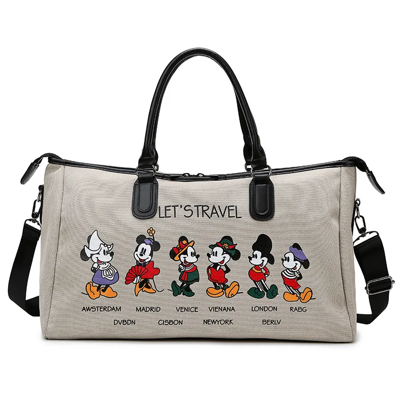 Disney Mickey fashion cartoon mouse canvas bag business trip women  shoulder bag outdoor travel bag portable large capacity