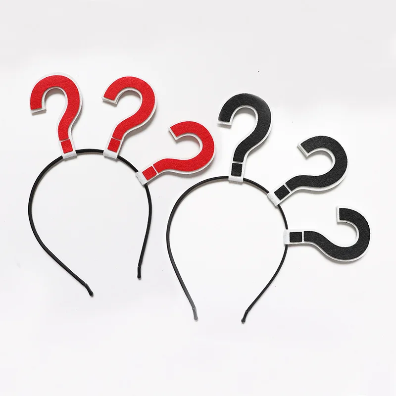 Web host question mark surprise symbol kitchen knife headband photo selfie funny party cosplay decor for hair Hair accessories