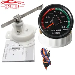 12V/24V STBD PORT Rudder Angle Meter 85mm Rudder Angle Indicator with 0-190 ohm Rudder Angle Sensor 7 Color Backlight Customized