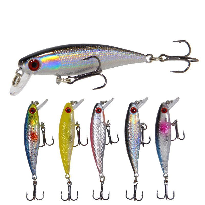 1 Pcs 6.5cm 4.3g Artificial Hard Bait Minnow Fishing Lures Wobbler Crankbait Floating Treble Hook Bass Pike Swimbait Pesca