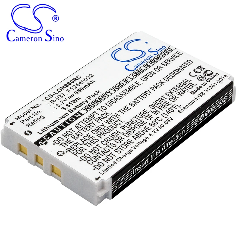 CameronSino Battery for Harmon Kardon TC30 fits Logitech 1903040000 190304-0004 190304200 190304-200 K43D Remote Control battery