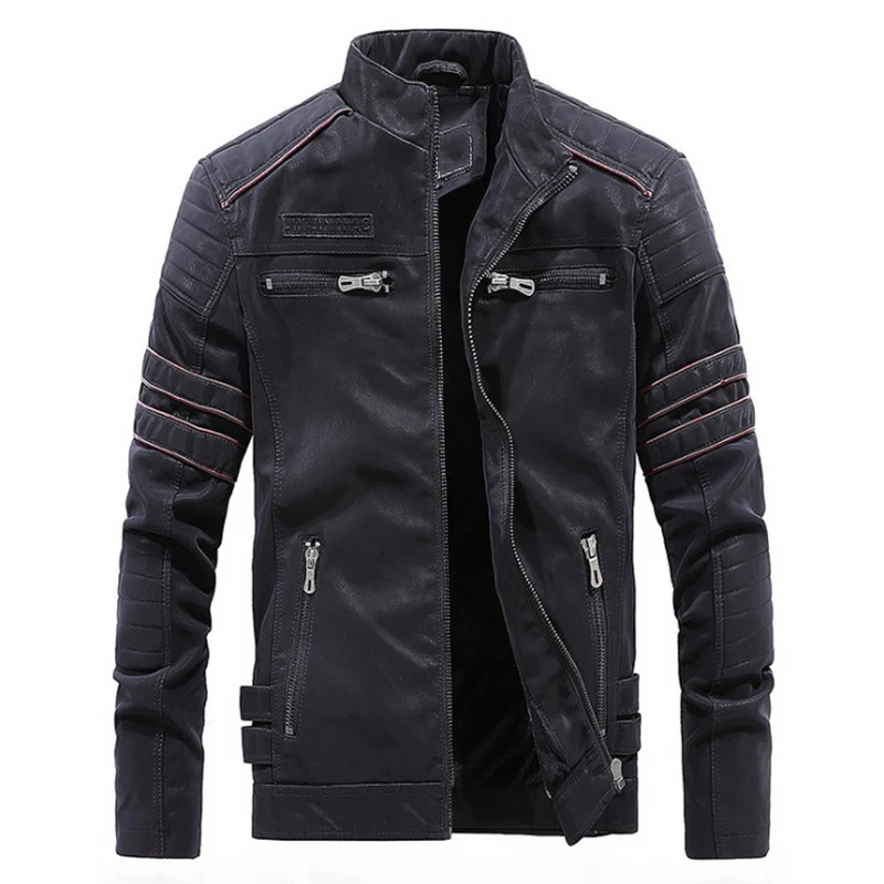 Besting Sale Exported to Europe and America Men Leather Suede Jacket Fashion Embroidery Motorcycle Leather Jacket Male Outerwear