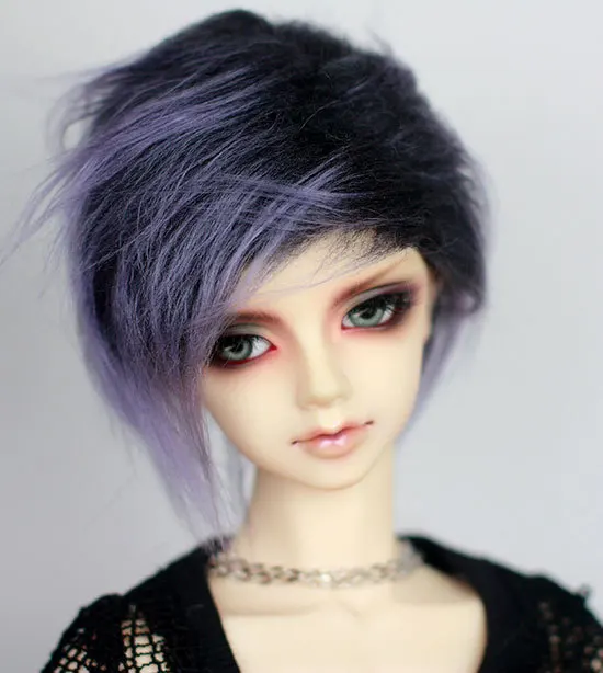 BJD Doll Fur Wig purple short hair wigs for 1/3 1/4 1/6 BJD DD SD MDD MSD YOSD doll fur wigs doll