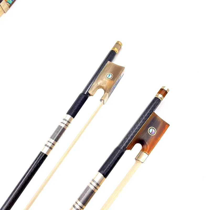 1pcs professional New light black plaid Grid carbon Fiber Stick violin bow Fiddle Bow,Siberia white horsehair horsetail