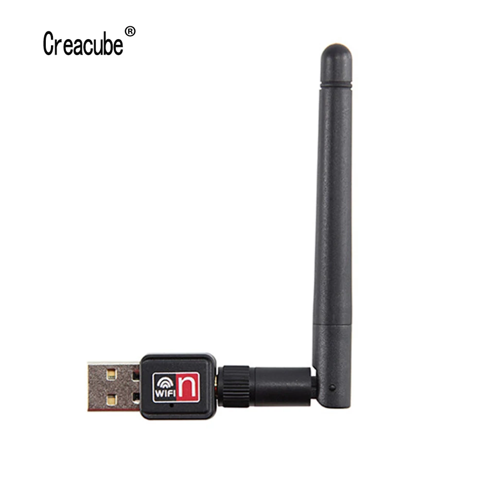 Creacube-carte réseau Wi-fi 802.11n, 150 mb/s, adaptateur réseau sans fil, avec antenne rotative, pour PC portable, Mini Dongle