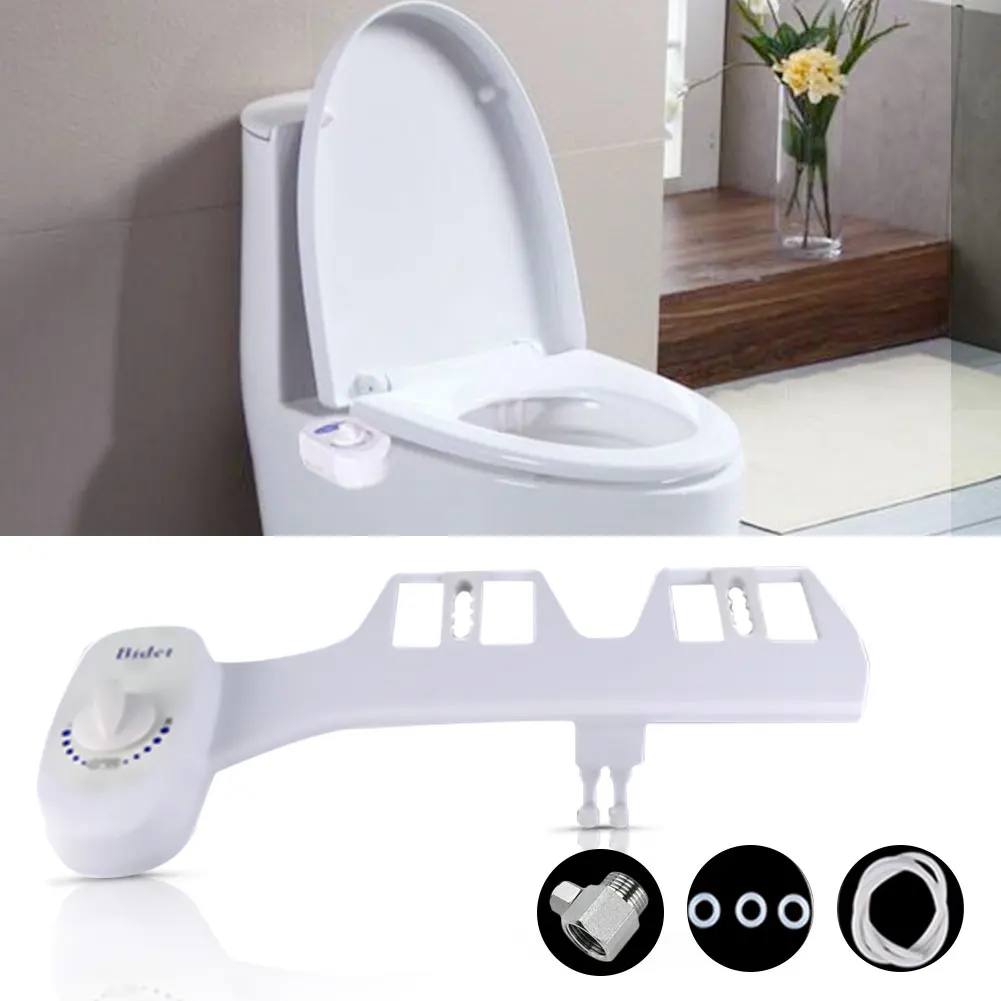 Non-Electric Bidet Toilet Seat Self-Cleaning Retractable Nozzle Pressure Control Faucet Sprayer Mechanical Bathroom Accessories